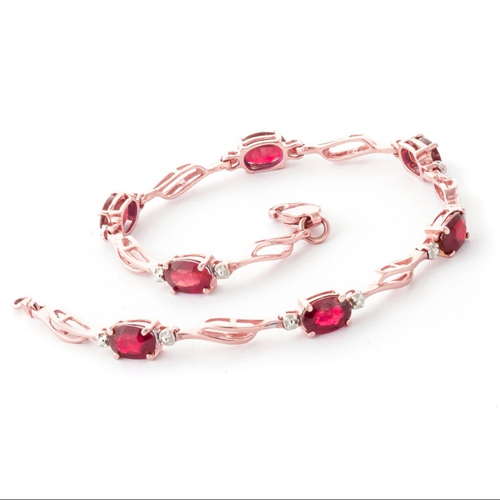 SOLID GOLD TENNIS BRACELET WITH RUBIES & DIAMONDS